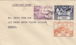 COVER MALAYA PERAK. FDC UPU. 1949 TO KAMPAR - Perak