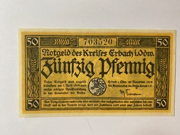 Allemagne Notgeld Erbach 50 Pfennig - Collections