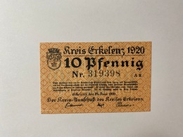 Allemagne Notgeld Erkelenz 10 Pfennig - Collections