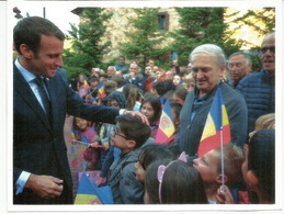 Visite Du President Macron,Co-Prince D'Andorre, Septembre 2019.,au Dos General De Gaulle, Co-Prince, Avec Cachet Andorre - Brieven En Documenten