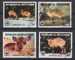 Banded Duiker WWF Ivory Coast 4 Stamps 1985 - Gebruikt