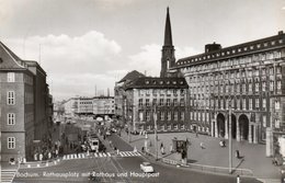 BOCHUM-RATHAUSPLATZ MIT RATHAUS UND HAUPTPOST-REAL PHOTO - Bochum