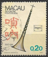 Macau Macao – 1986 Musical Instruments 20 Avos Used Stamp - Oblitérés