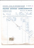 Delcampe - GRAZEN-GEETBETS-FACTUUR-1958-PROSPER ERTRYCKX-DORPSTRAAT-MERCERIE-REUK-PAPIERARTIKELEN-ZELDZAAM-FISCALE ZEGELS-MOOI ! ! - 1950 - ...