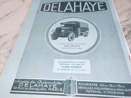 ANCIENNE PUBLICITE LE CAMION DELAHAYE 1927 - Camions