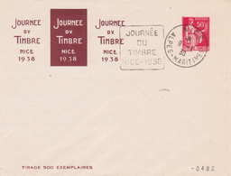 Enveloppe Paix 50 C Rouge BB4b1 Oblitérée Expo  Repiquage Journée Du Timbre Nice - Overprinted Covers (before 1995)