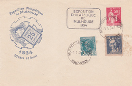 Enveloppe Paix 50 C Rouge B5b Neuve Expo Repiquage Exposition De Mulhouse - Overprinted Covers (before 1995)