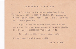 Enveloppe Paix 55 C Violet C1 Oblitérée Repîquage Lind - Sobres Transplantados (antes 1995)