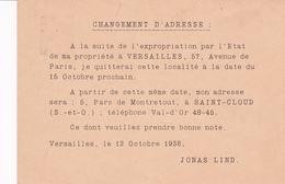 Enveloppe Paix 55 C Violet C1 Oblitérée Repîquage Lind - Buste Ristampe (ante 1955)
