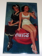 Plaque En Métal Coca Cola - 50th Anniversary 1886/1936 - Tin Signs (after1960)