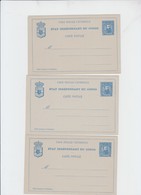 Congo Belge - Entier Carte CP 11 - 15 Centimes Leopold  - 3 X NEUF - Interi Postali