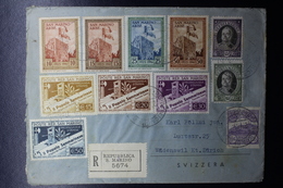 San Marino Registered Cover Cover 1943 -> Zürich  Mixed Stamps - Brieven En Documenten