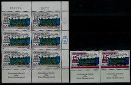 ISRAEL 1977 TRAINS BLOCK OF 6 ERRORS MISSING COLOR MNH VF!! - Non Dentellati, Prove E Varietà