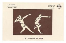 CPSM SILHOUETTE LANCEUR DE POIDS, LE LANCEMENT DU POIDS, SILHOUETTES DES ATELIERS, ATHLETISME, SPORT - Athlétisme