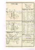 Plan Radio Le Régional Neuilly Sur Seine Type 50 R  50 S  Variante 50C Branchement Du Bloc Nomenclature Visa Laboratoire - Other Plans