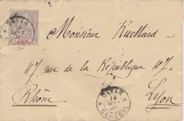 SENEGAL. PETITE LETTRE DAKAR. 14 SEPT 1904 N° 23 15c GRIS. POUR LYON - Cartas & Documentos