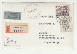 Private Photo(postcard) (couple Portrait) Posted Registered 1953 Prague To Zagreb B200110 - Brieven En Documenten