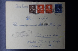 Romania Registered Cover 1943 Bucuresti To Switserland, Mi 654 + 661 + 662 - Cartas & Documentos