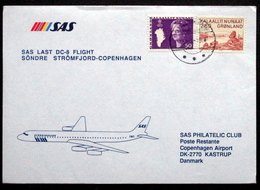 SAS Last  DC-8 Flight  Søndre Strømfjord - Copenhagen    1988 ( Lot 194 ) - Cartas & Documentos