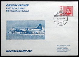 Greenland Greenlandair Last DC-6 Flight Sdr. Strömfjord - Kulusuk 15-6-1978 ( Lot 197 ) - Lettres & Documents