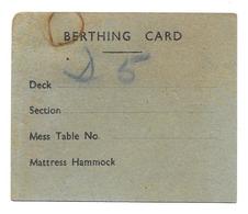 BERTHING CARD - N°5 BOAT DECK AFT N°3 HATCH - FIRE STATION BOAT SATATION - MILITAIRE - Boten