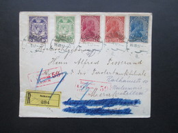 Österreich / Liechtensteinn 1917 Satzbrief Nr. 4-9 (ohne Nr.8!) Reko / Einschreiben Schaan - Meran Zensuriert Feldkirch - Covers & Documents