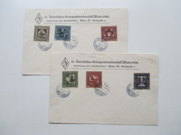 Österreich 1926 Nibelungensage Nr. 488 - 493 Satz Auf 2 Umschlägen 10. Deutsches Sängerbundesfest Wien 1928 - Storia Postale