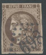 Lot N°52078  Variété/n°47, Oblit GC 698 Calais, Pas-de-Calais (61), Tache Blanche Deriérre La Tête - 1870 Bordeaux Printing