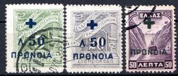 GRECE (Royaume) - 1937-38 - Prèv. Sociale - N° 21 à 23 - (Lot De 3 Valeurs Différentes) - (Timbres-taxe Surchargés) - Ongebruikt