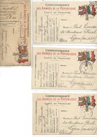 LOT DE 4 CARTES DE FRANCHISE AUX DRAPEAUX -ANNEE 1915 - Guerra De 1914-18