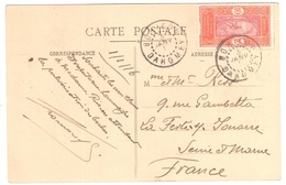 BOHICON Dahomey Carte Postale Récolte 10c Orange Noix De Coco Yv 63 Ob 3 1 1916 - Storia Postale