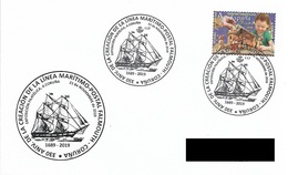 SPAIN. POSTMARK. 330th ANNIV. CREATION OF THE FALMOUTH- CORUÑA MARITIME-POSTAL LINE. CORUÑA 2019. BOAT SHIP - Autres & Non Classés