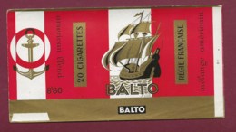 140120D - TABAC ETIQUETTE Cigarette - BALTO 20 Cigarettes Mélange Américain 8F80 Voilier Bateau Ancre M Giot - Andere & Zonder Classificatie