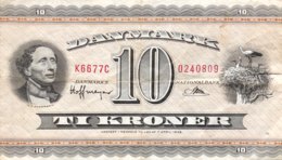 Denmark 10 Kroner, P-44y (1966) - Very Fine - Dinamarca