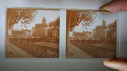 PLAQUE DE VERRE STEREO PERPIGNAN LE CASTILLET - 13X6 CM - PYRENEES ORIENTALES - Glass Slides