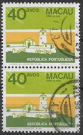 Macau Macao – 1982 Public Buildings Pair Of 40 Avos Used Stamps - Gebruikt