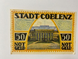 Allemagne Notgeld Coblenz 50 Pfennig - Collections