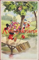 Old Original Postcard 1955 Micky Mouse In Love Humour Walt Disney Donald Duck Porky Pig Pinocchio Nephew CPA - Autres & Non Classés