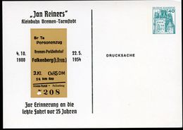 Bund PP100 B2/003 KLEINBAHN "JAN REINERS" Bremen-Tarmstedt 1979 - Cartes Postales Privées - Neuves