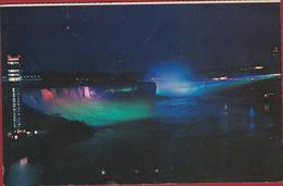 Canada Niagara Falls Ontario Illuminated By Night - Cataratas Del Niágara