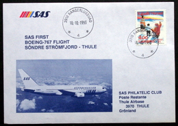 Greenland SAS First Boeing-767  Flight . Stromfjord / Thule  18-10-1993  ( Lot 223 ) - Briefe U. Dokumente