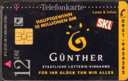 Phonecard Telefonkarte SKL Lotterie R 02 01 98, 12 DM Used - R-Series : Regionali