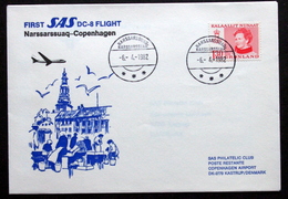 First SAS DC-8  Flight  Narssarssuaq-Copenhagen 6-4-1982 ( Lot 225 ) - Lettres & Documents