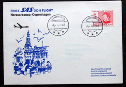 First SAS DC-8  Flight  Narssarssuaq-Copenhagen 6-4-1982 ( Lot 225 ) - Briefe U. Dokumente