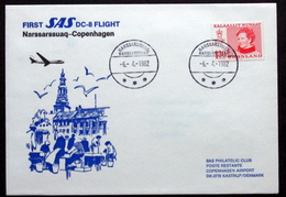 First SAS DC-8  Flight  Narssarssuaq-Copenhagen 6-4-1982 ( Lot 225 ) - Brieven En Documenten