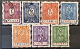 SERBIA UNDER GERMAN OCCUPATION 1942 - Canceled - Mi 9-15 - PORTO Complete Set! - Occupazione 1938 – 45