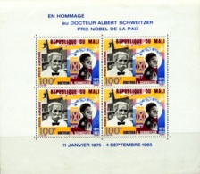 HOMAGE TO Dr SCHWEITZER, ALBERT-SHEET OF 4v-MALI-1965- MS-MNH-M3-80 - Albert Schweitzer