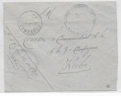 1942 - CAMEROUN FRANCE LIBRE - ENVELOPPE FM Du 1° REGIMENT De TIRAILLEURS De YAOUNDE => KRIBI - Lettres & Documents