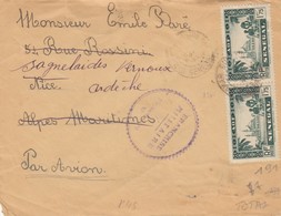LETTRE. SENEGAL. 1941. FRANCHISE MILITAIRE. PAR AVION 3,50F. DAKAR POUR NICE REDIRIGEE ARDECHE - Covers & Documents
