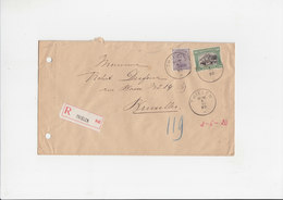 Omslagbrief Aangetekend Tielen - Brussel - Albert I - 139 - Dinant 143 - 1915 - Buste-lettere